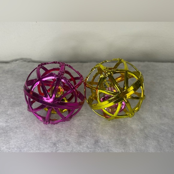 7-pc Bradford Exchange Ornaments Plastic Bell Cage Starburst Sputnik Metallic - Picture 8 of 9